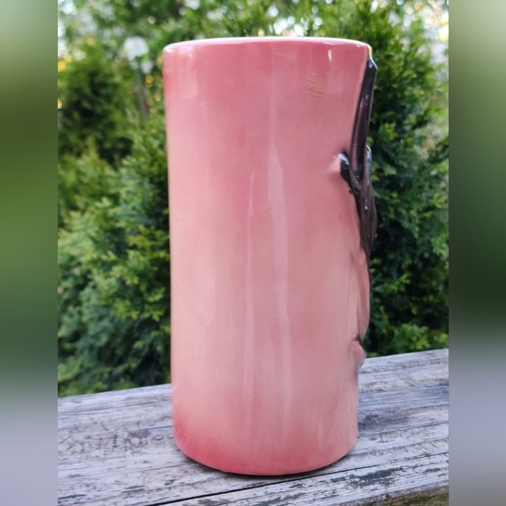 Vintage 1950s Royal Copley Pink and Black Vase - Picture 4 of 6
